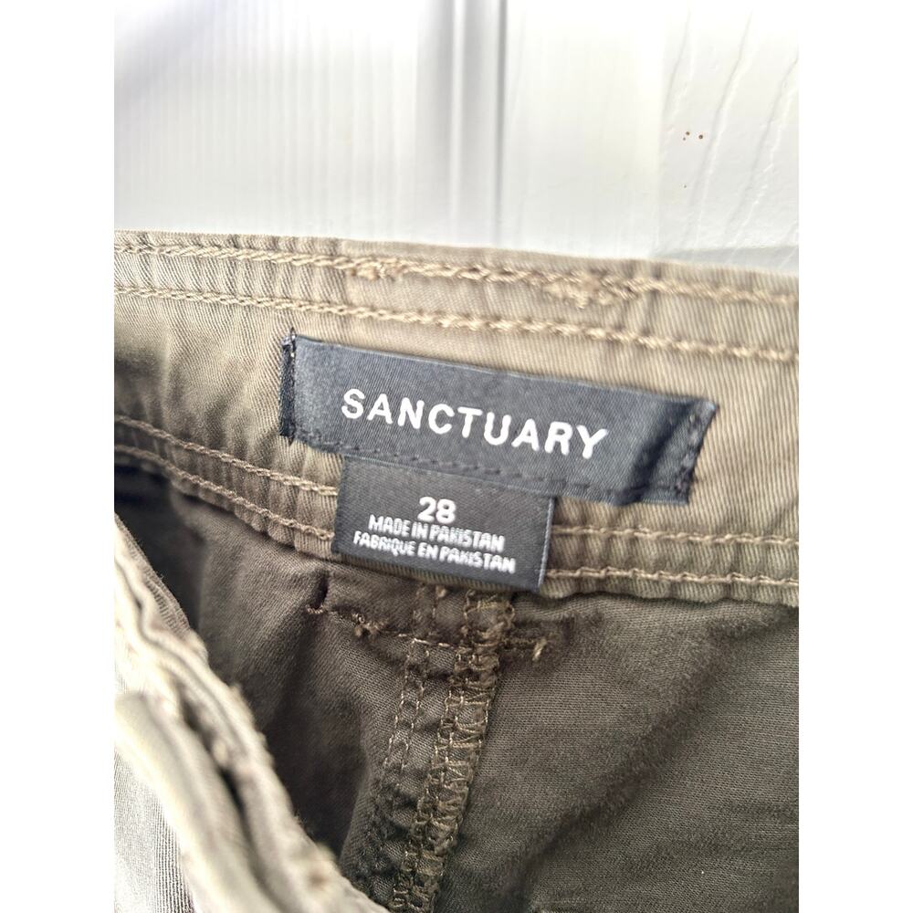 Sanctuary Luna Cuffed Pants Olive Button Fly Military - Picture 8 of 8